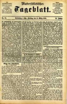 Niederschlesisches Tageblatt, no 65 (Gr&uuml;nberg i. Schl., Freitag, den 18. M&auml;rz 1898)