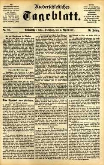 Niederschlesisches Tageblatt, no 80 (Gr&uuml;nberg i. Schl., Dienstag, den 5. April 1898)