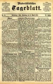Niederschlesisches Tageblatt, no 84 (Grünberg i. Schl., Sonntag, den 10. April 1898)