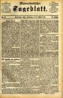 Niederschlesisches Tageblatt, no 89 (Grünberg i. Schl., Sonntag, den 17. April 1898)