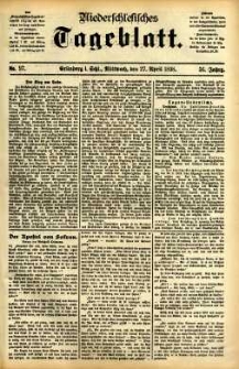 Niederschlesisches Tageblatt, no 97 (Gr&uuml;nberg i. Schl., Mittwoch, den 27. April 1898)