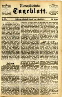 Niederschlesisches Tageblatt, no 103 (Gr&uuml;nberg i. Schl., Mittwoch, den 4. Mai 1898)