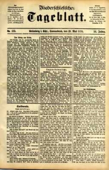 Niederschlesisches Tageblatt, no 123 (Gr&uuml;nberg i. Schl., Sonnabend, den 28. Mai 1898)