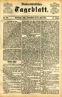 Niederschlesisches Tageblatt, no 146 (Gr&uuml;nberg i. Schl., Sonnabend, den 25. Mai 1898)