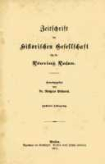 Zeitschrift der Historischen Gesellschaft f&uuml;r die Provinz Posen , Jg. 6 (1891)