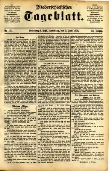 Niederschlesisches Tageblatt, no 153 (Gr&uuml;nberg i. Schl., Sonntag, den 3. Juli 1898)