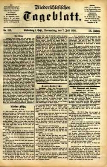 Niederschlesisches Tageblatt, no 156 (Grünberg i. Schl., Donnerstag, den 7. Juli 1898)