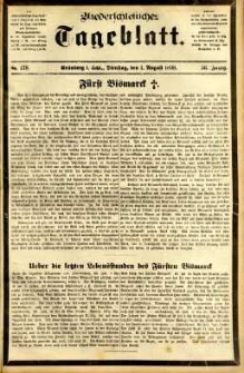 Niederschlesisches Tageblatt, no 178 (Grünberg i. Schl., Dienstag, den 1. August 1898)