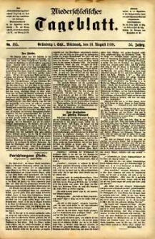Niederschlesisches Tageblatt, no 185 (Grünberg i. Schl., Mittwoch, den 10. August 1898)