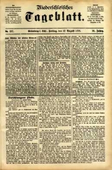 Niederschlesisches Tageblatt, no 187 (Gr&uuml;nberg i. Schl., Freitag, den 12. August 1898)