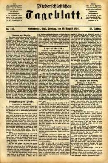 Niederschlesisches Tageblatt, no 193 (Gr&uuml;nberg i. Schl., Freitag, den 19. August 1898)