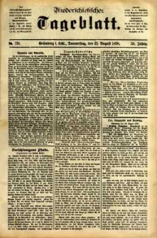Niederschlesisches Tageblatt, no 198 (Grünberg i. Schl., Donnerstag, den 25. August 1898)