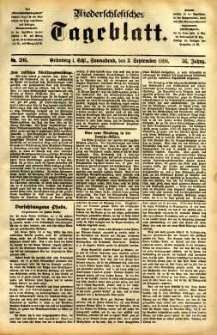 Niederschlesisches Tageblatt, no 206 (Gr&uuml;nberg i. Schl., Sonnabend, den 3. September 1898)