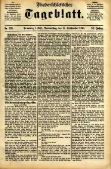 Niederschlesisches Tageblatt, no 216 (Gr&uuml;nberg i. Schl., Donnerstag, den 15. September 1898)