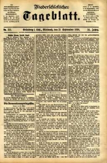 Niederschlesisches Tageblatt, no 221 (Gr&uuml;nberg i. Schl., Mittwoch, den 21. September 1898)