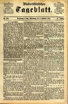 Niederschlesisches Tageblatt, no 233 (Gr&uuml;nberg i. Schl., Mittwoch, den 5. Oktober 1898)