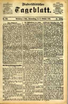 Niederschlesisches Tageblatt, no 234 (Gr&uuml;nberg i. Schl., Donnerstag, den 6. Oktober 1898)