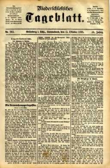 Niederschlesisches Tageblatt, no 242 (Gr&uuml;nberg i. Schl., Sonnabend, den 15. Oktober 1898)