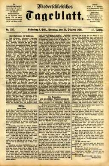 Niederschlesisches Tageblatt, no 255 (Gr&uuml;nberg i. Schl., Sonntag, den 30. Oktober 1898)