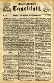 Niederschlesisches Tageblatt, no 257 (Grünberg i. Schl., Mittwoch, den 2. November 1898)
