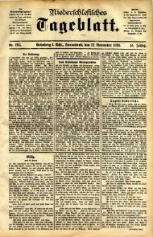 Niederschlesisches Tageblatt, no 266 (Gr&uuml;nberg i. Schl., Sonnabend, den 12. November 1898)