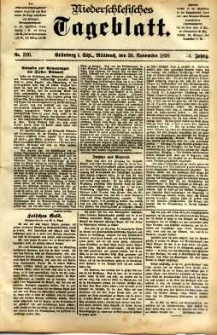 Niederschlesisches Tageblatt, no 280 (Gr&uuml;nberg i. Schl., Mittwoch, den 30. November 1898)