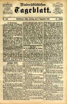 Niederschlesisches Tageblatt, no 282 (Gr&uuml;nberg i. Schl., Freitag, den 2. Dezember 1898)