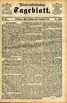 Niederschlesisches Tageblatt, no 285 (Gr&uuml;nberg i. Schl., Dienstag, den 6. Dezember 1898)