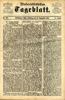 Niederschlesisches Tageblatt, no 291 (Grünberg i. Schl., Dienstag, den 13. Dezember 1898)