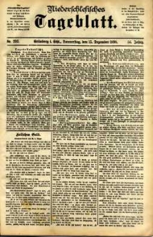 Niederschlesisches Tageblatt, no 293 (Grünberg i. Schl., Donnerstag, den 15. Dezember 1898)