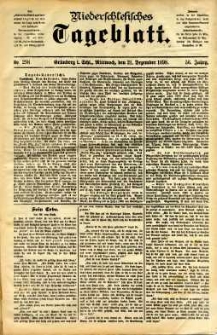 Niederschlesisches Tageblatt, no 298 (Gr&uuml;nberg i. Schl., Mittwoch, den 21. Dezember 1898)