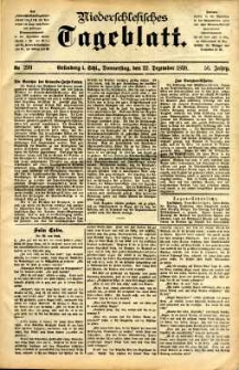 Niederschlesisches Tageblatt, no 299 (Grünberg i. Schl., Donnerstag, den 22. Dezember 1898)