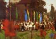 Zielona Góra; Miedzynarodowy Festiwal Zespołów Pieśni i Tańca; turecki zespół "Bakirköy Halkevi" z Istambułu w korowodzie winobraniowym