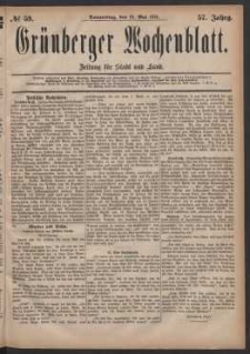 Grünberger Wochenblatt: Zeitung für Stadt und Land, No. 59. (19. Mai 1881)