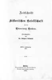 Zeitschrift der Historischen Gesellschaft f&uuml;r die Provinz Posen, Jg. 11 (1896)