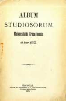 Album studiosorum Universitatis Cracoviensis : ab Anno 1400. Fasc. 1, ab anno 1400 ad annum 1434