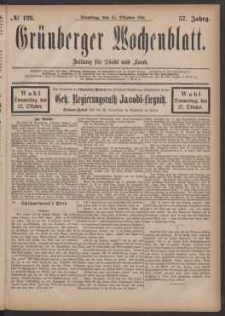 Grünberger Wochenblatt: Zeitung für Stadt und Land, No. 126. (25. Oktober 1881)