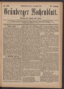 Grünberger Wochenblatt: Zeitung für Stadt und Land, No. 149. (17. December 1881)