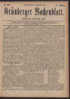 Grünberger Wochenblatt: Zeitung für Stadt und Land, No. 150. (20. December 1881)