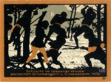 Schlacht im Lessener Walde zwischen Grünbergern u. Crossenern 1478 / Bitwa pod Leśniowem Wielkim między Zieloną Górą a Krosnem Odrzańskim 1478