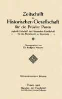 Zeitschrift der Historischen Gesellschaft für die Provinz Posen, zugleich Zeitschrift der Historischen Gesellschaft für den Netzedistrikt zu Bromberg, Jg. 27 (1912)