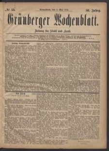 Grünberger Wochenblatt: Zeitung für Stadt und Land, No. 53. (6. Mai 1882)