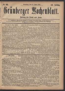 Grünberger Wochenblatt: Zeitung für Stadt und Land, No. 68. (13. Juni 1882)