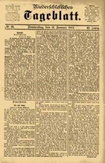 Niederschlesisches Tageblatt, no 26 (Donnerstag, den 31. Januar 1884)