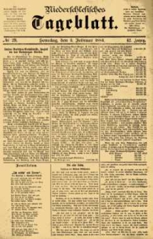 Niederschlesisches Tageblatt, no 29 (Sonntag, den 3. Februar 1884)