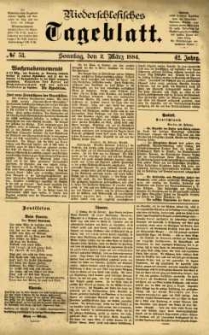 Niederschlesisches Tageblatt, no 53 (Sonntag, den 2. März 1884)