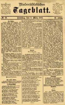 Niederschlesisches Tageblatt, no 59 (Sonntag, den 9. März 1884)