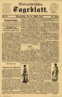 Niederschlesisches Tageblatt, no 68 (Donnerstag, den 20. März 1884)
