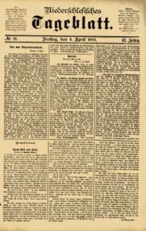 Niederschlesisches Tageblatt, no 81 (Freitag, den 4. April 1884)