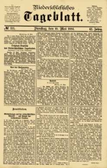 Niederschlesisches Tageblatt, no 111 (Dienstag, den 13. Mai 1884)
